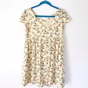 Denim & supply yellow floral babydoll dress